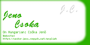 jeno csoka business card